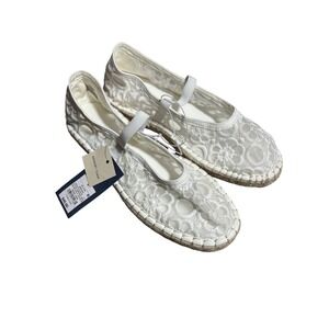 Universal‎ Thread Women White Lace Espadrille Flats Size 8 Memory Foam Strappy